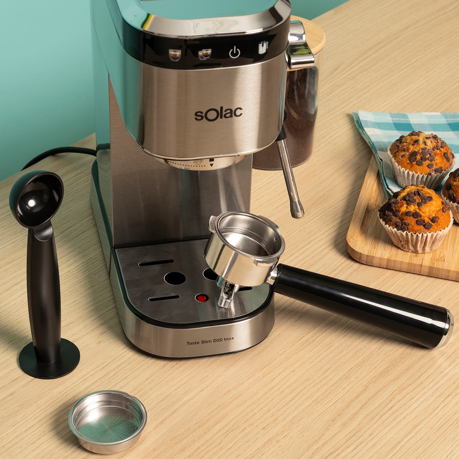 Imagen 6 de Cafetera Espresso SolacTaste Slim D20 Inox 20 bares - Gris Gris