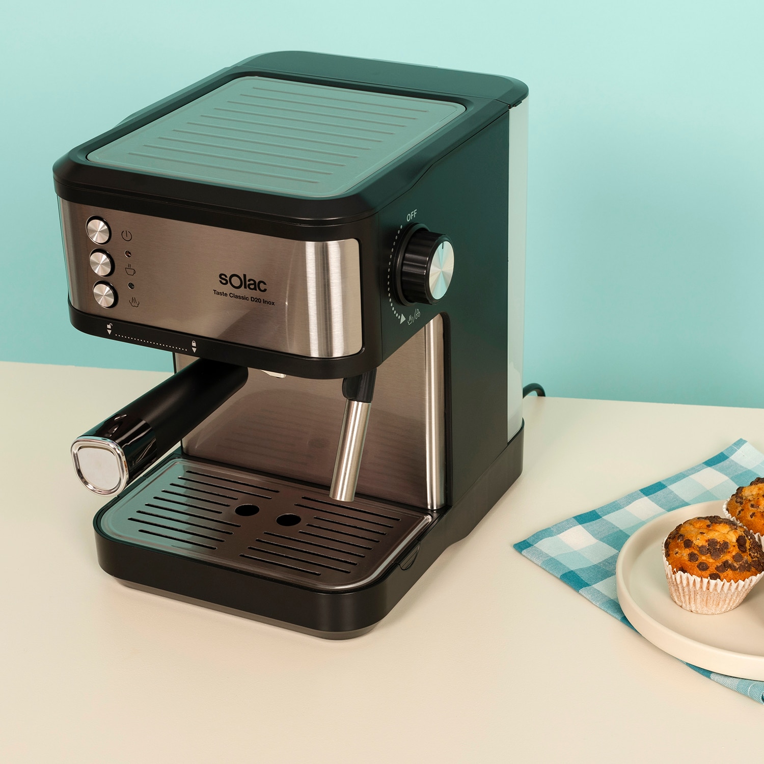 Cafetera Espresso Solac Taste Classic D20 Inox 20 bares - Negro Negro-2