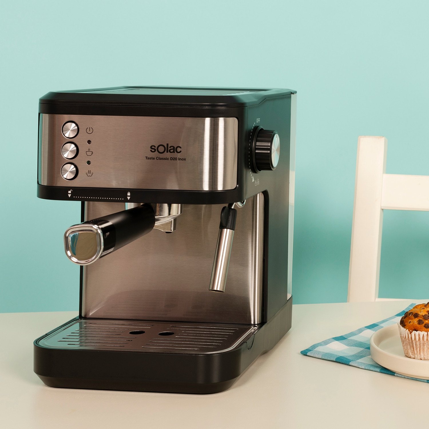 Cafetera Espresso Solac Taste Classic D20 Inox 20 bares - Negro Negro-3