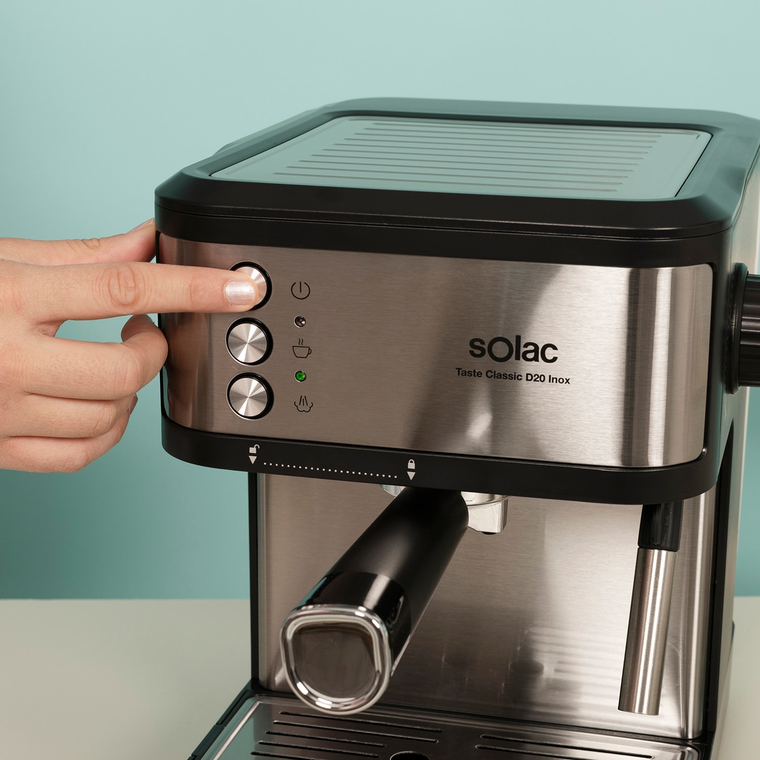 Cafetera Espresso Solac Taste Classic D20 Inox 20 bares - Negro Negro-4