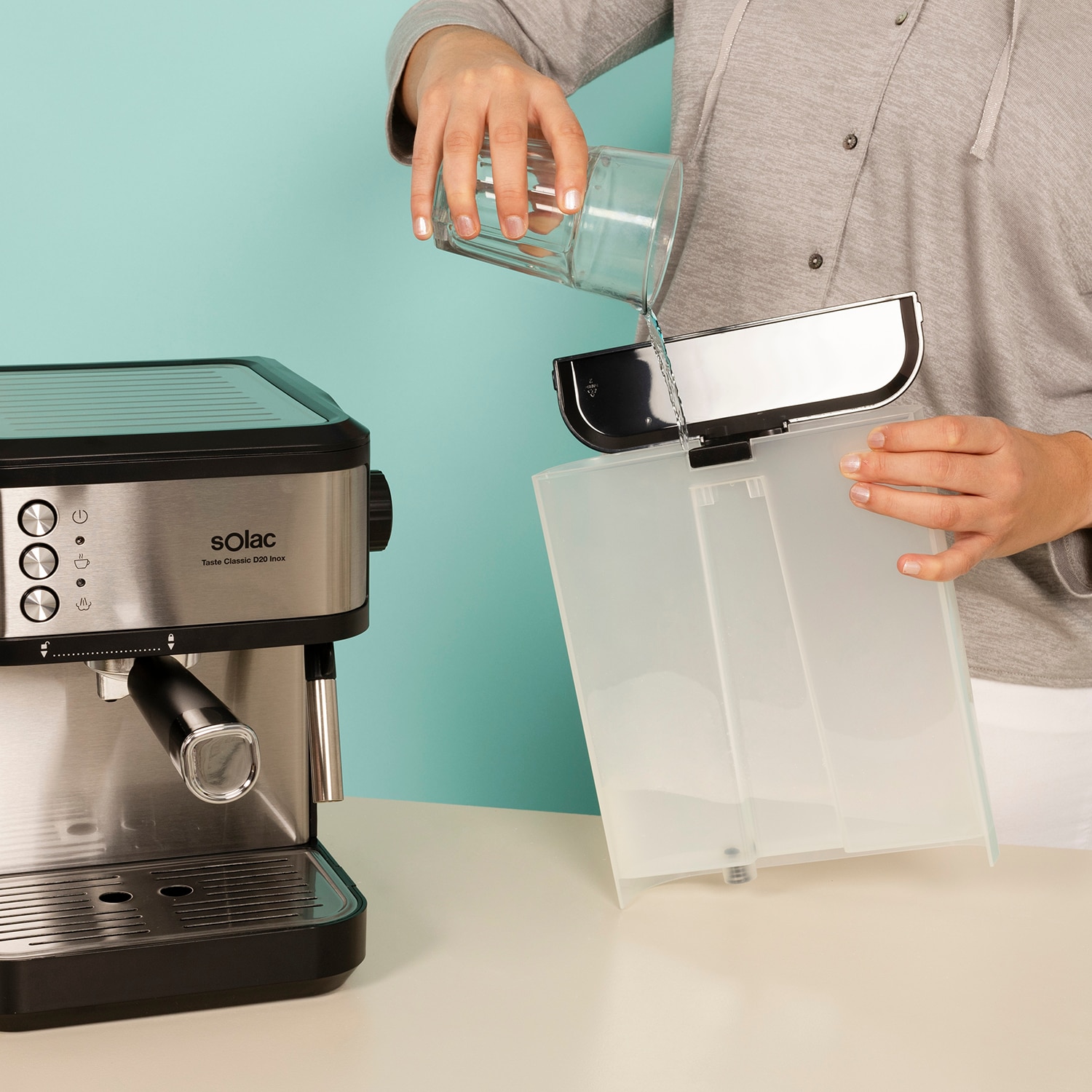 Cafetera Espresso Solac Taste Classic D20 Inox 20 bares - Negro Negro-5