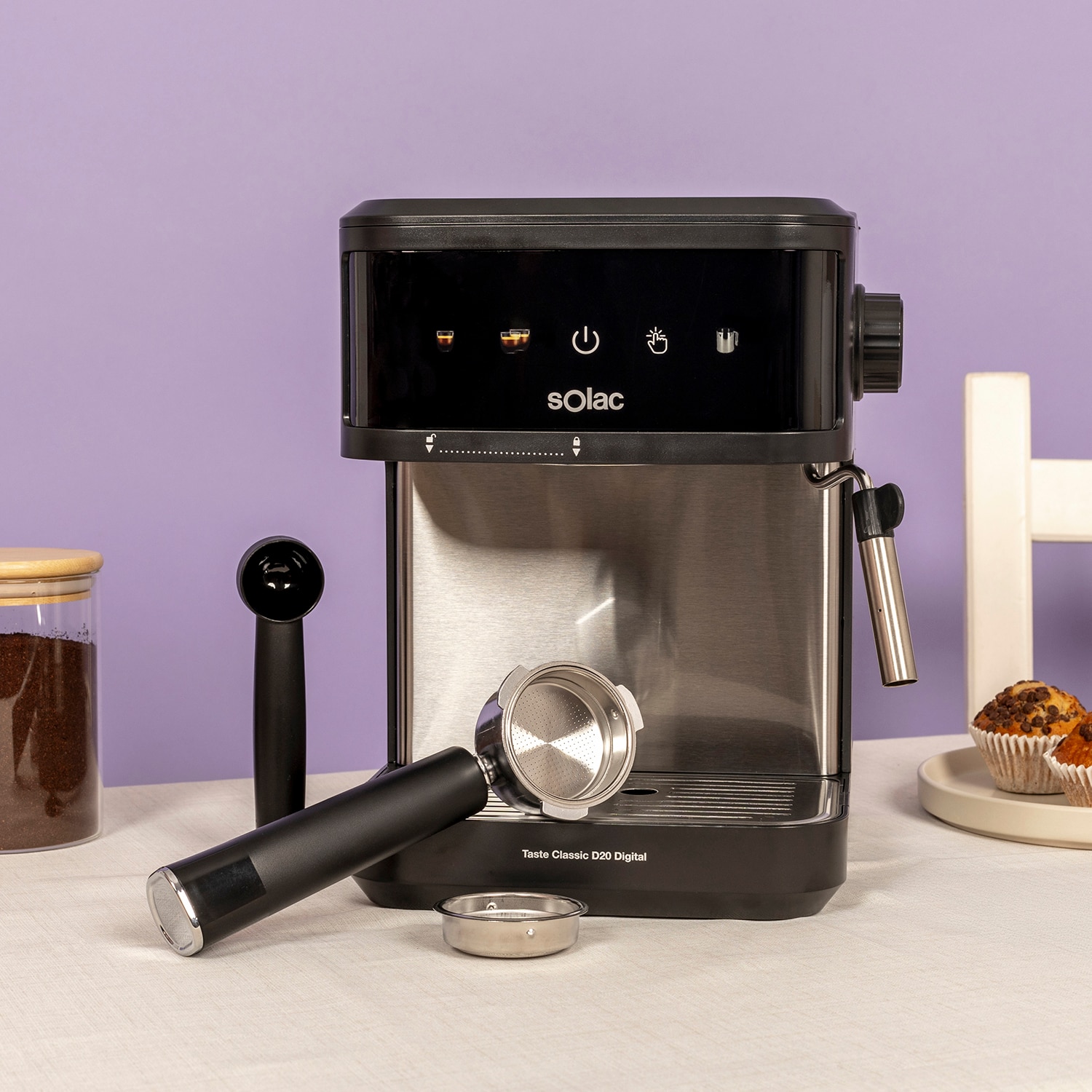 Cafetera Espresso Solac Taste Classic D20 Digital 20 bares - Negro Negro-3