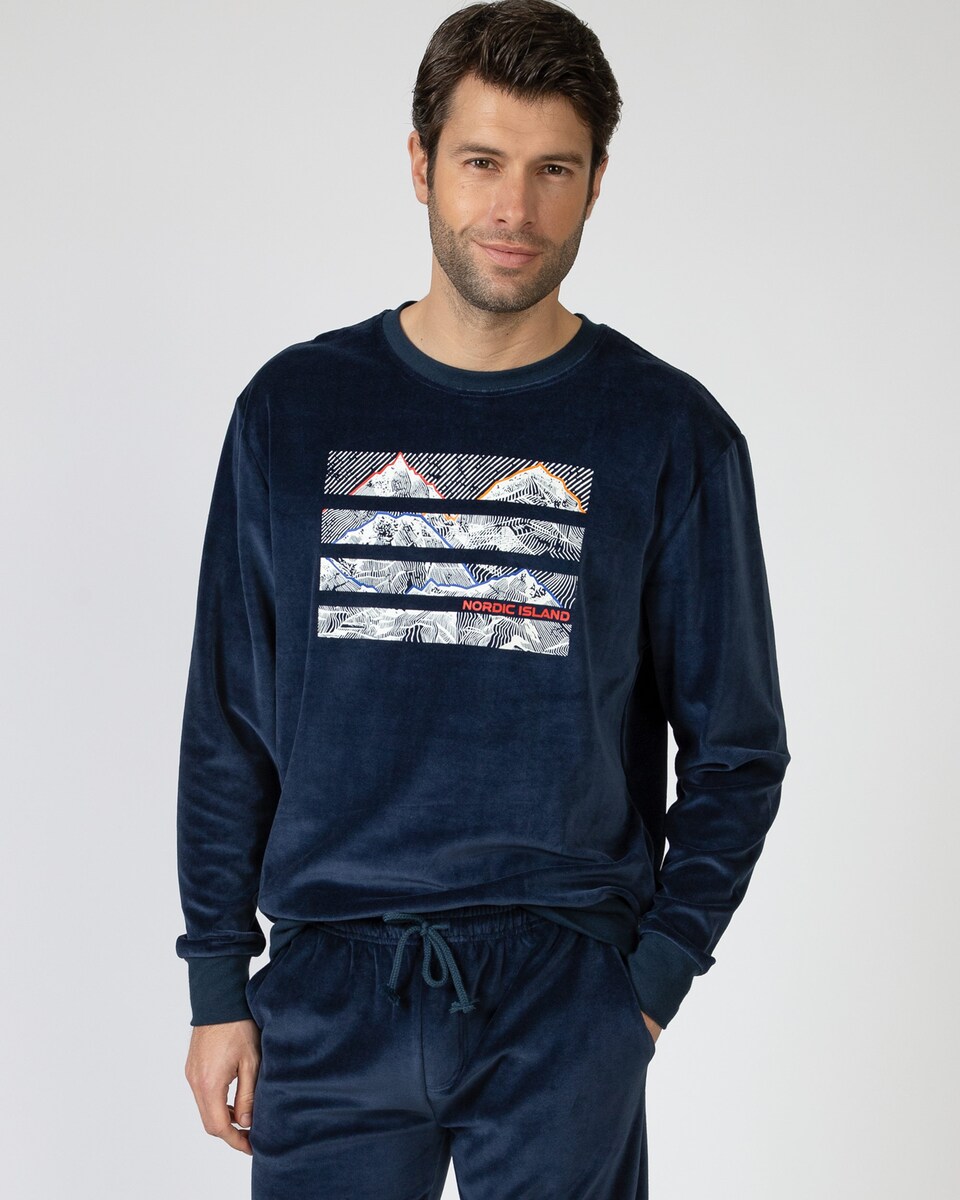 Terciopelo Pijama Tundosado Hombre Pijama Largo De Hombre De