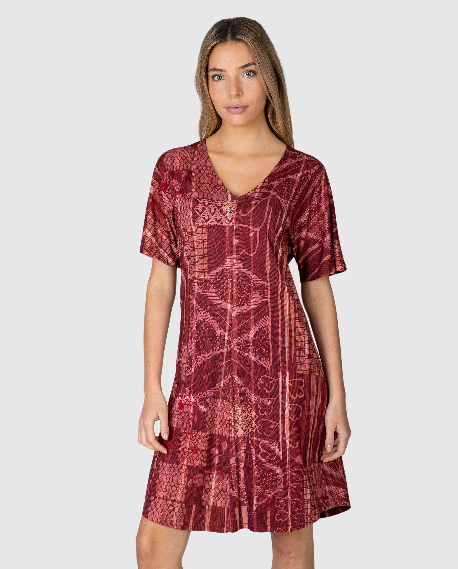 Massana - Vestido de playa corto con estampado gráfico.