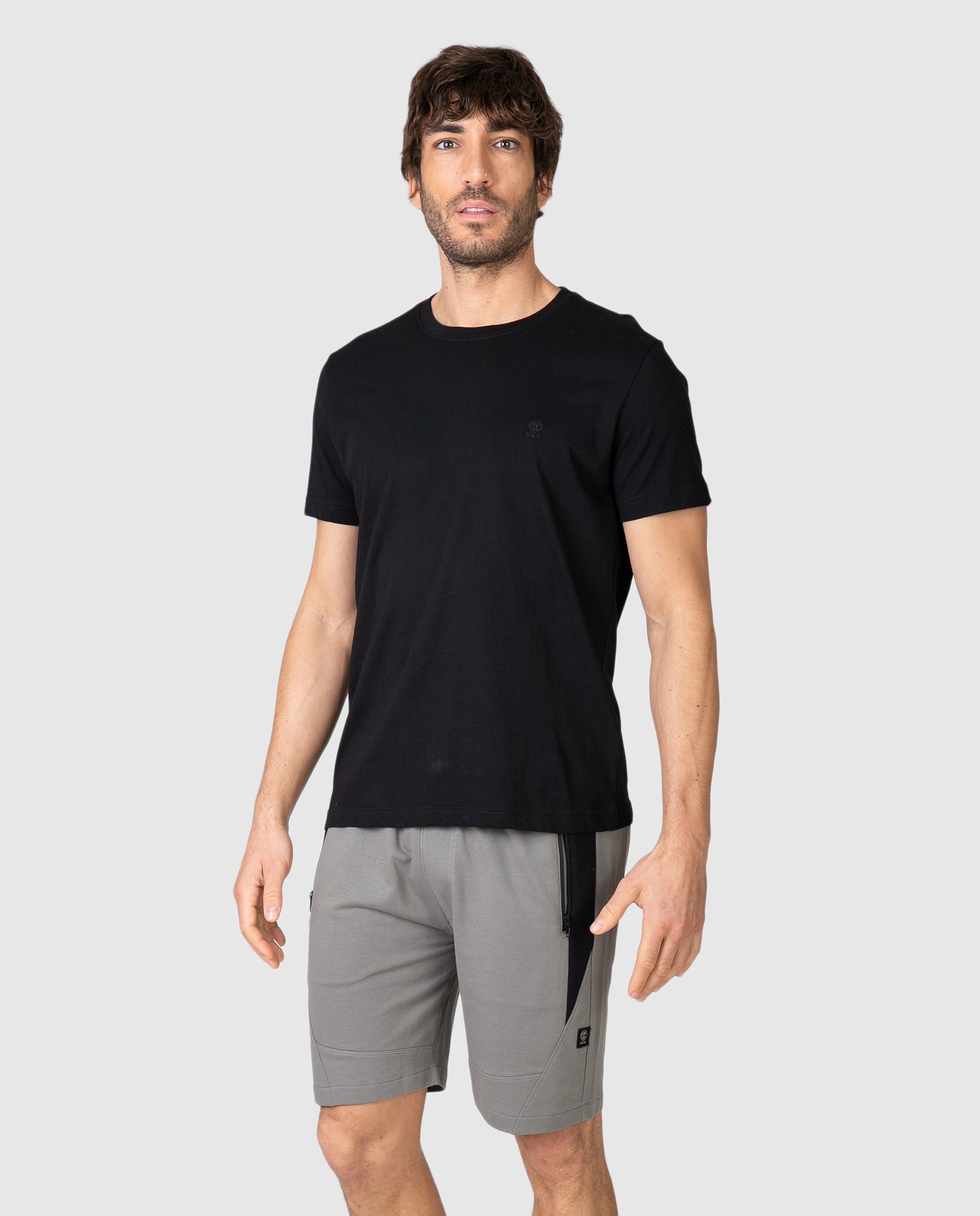 Imagen 0 de Pantalón corto de hombre de punto con bolsillos cremallera Gris