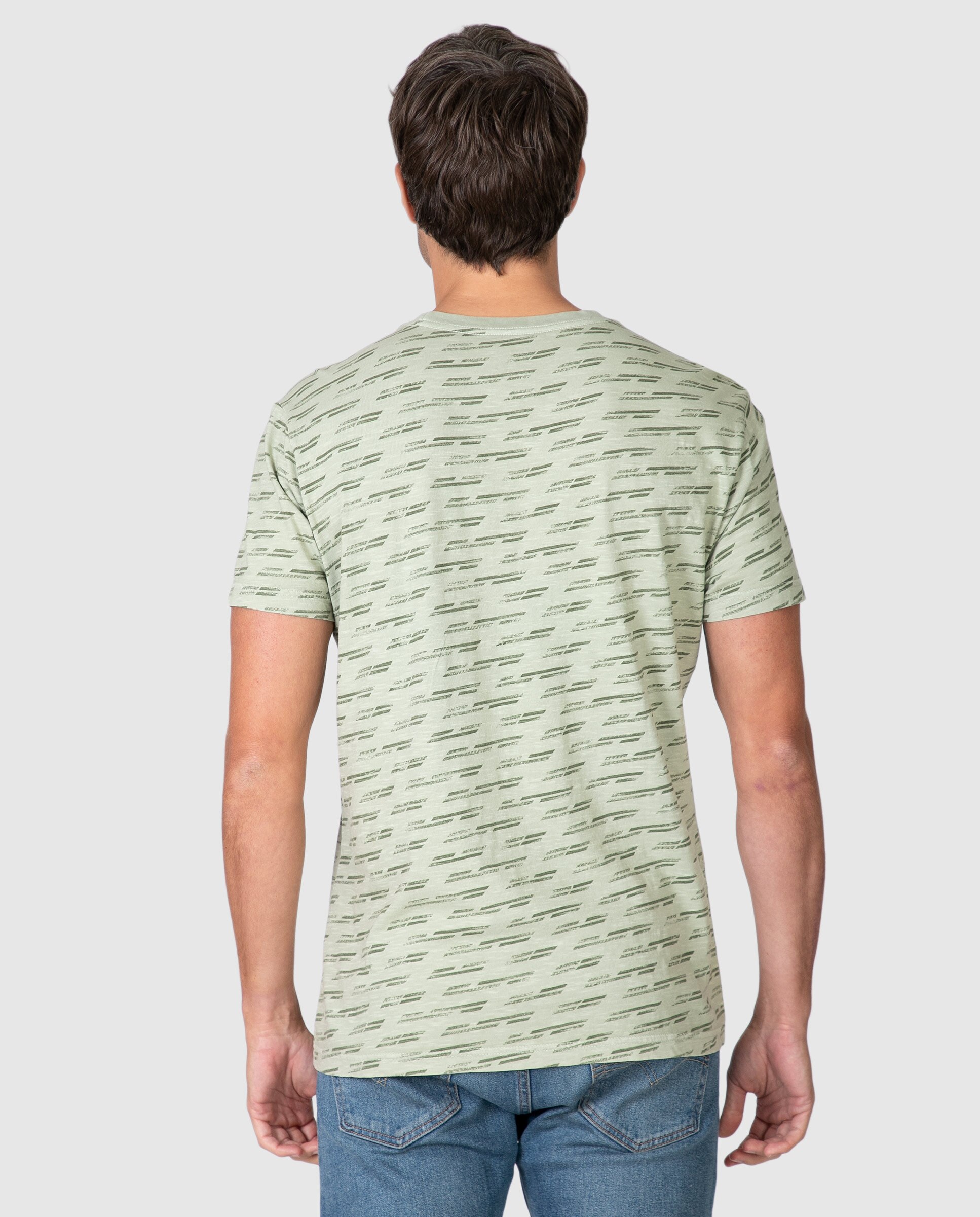 Camiseta de hombre de manga corta de rayas - Massana - Kaki Kaki-2