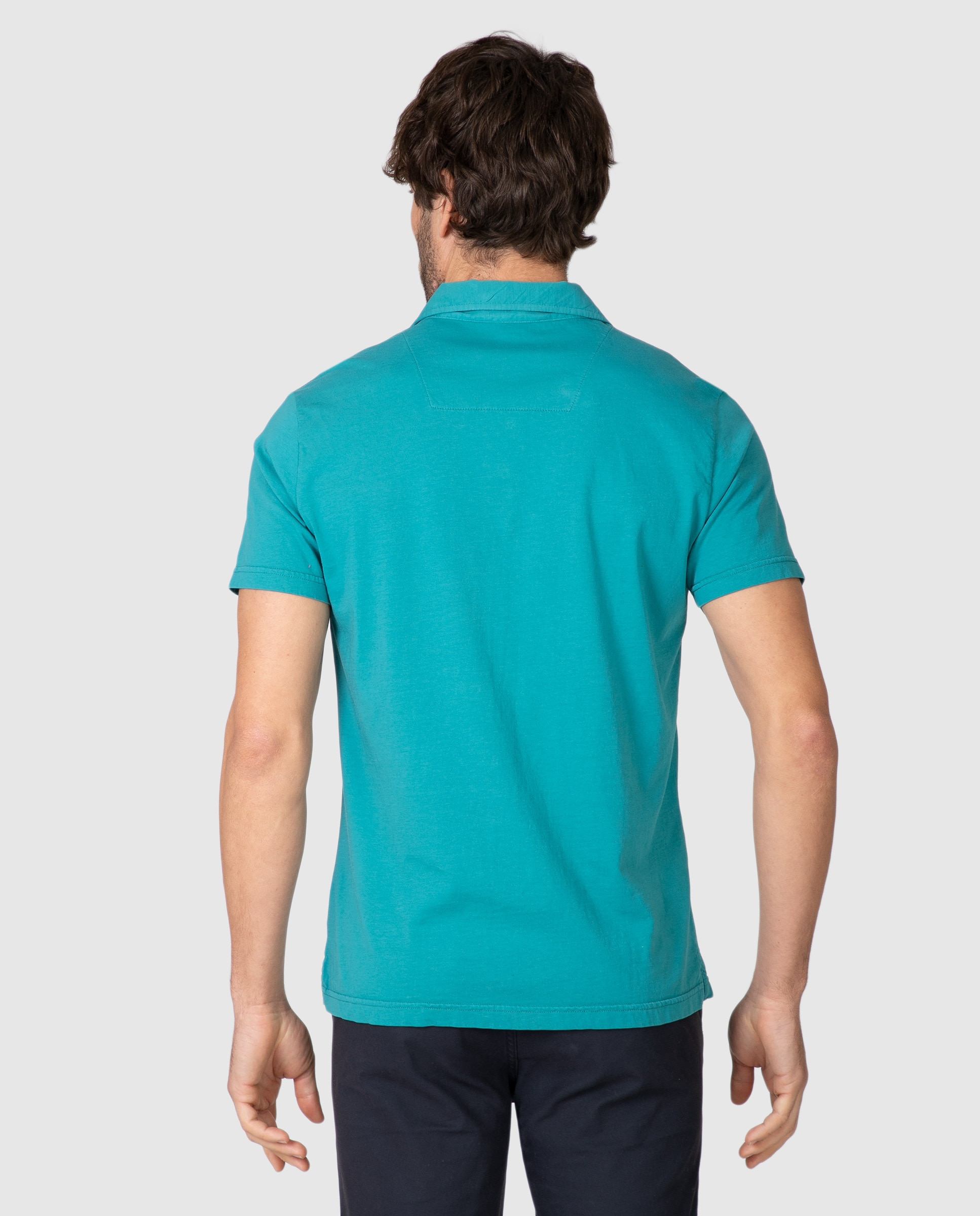 Polo de hombre de manga corta con tapeta de botones - Massana - Verde Agua Verde Agua-2