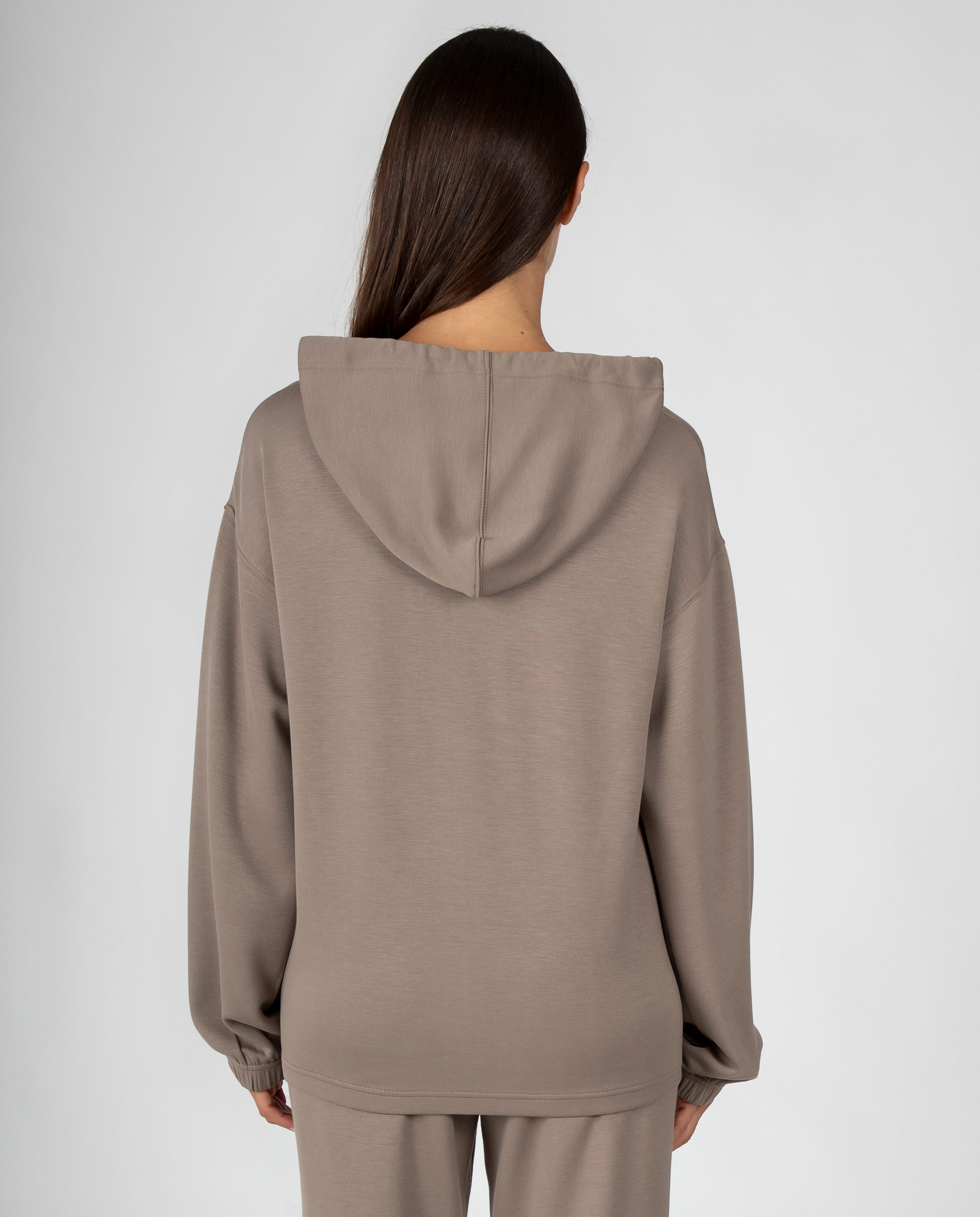 Chaqueta de chándal de mujer con capucha y bolsillos con cremallera - Massana - Visón Visón-2