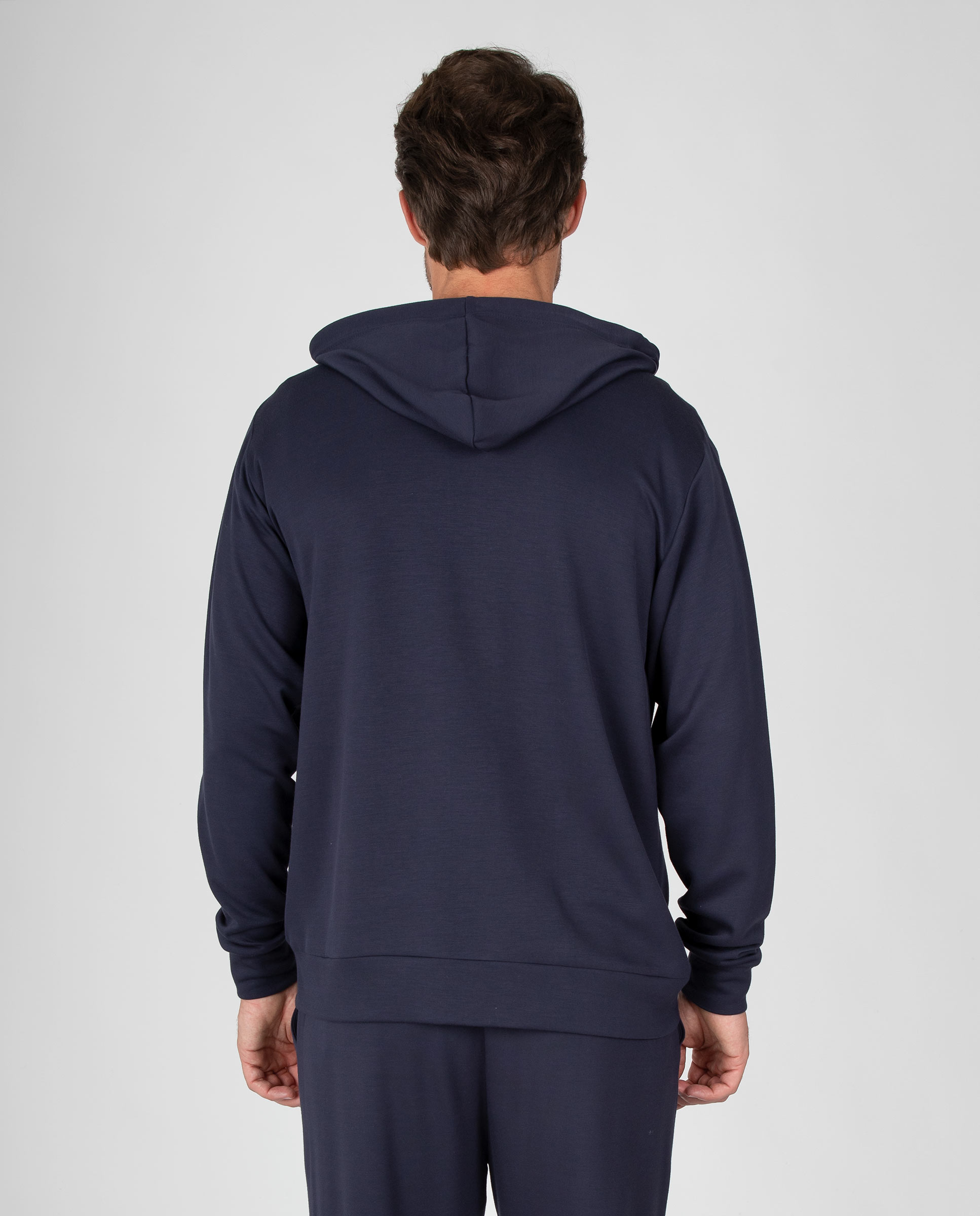 Chaqueta de chándal de hombre con capucha y cierre de cremallera - Massana - Azul oscuro Azul oscuro-2