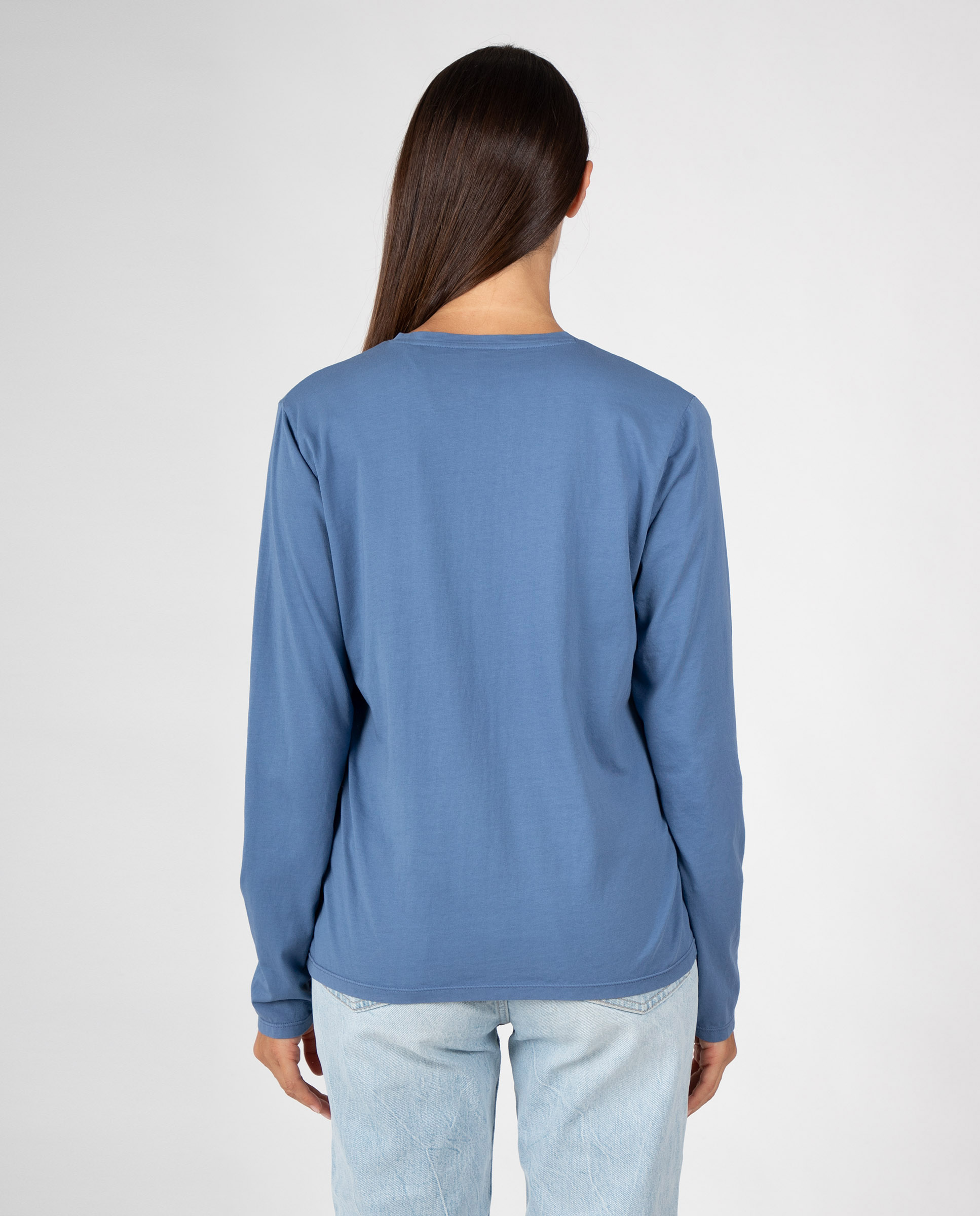 Camiseta básica de mujer con cuello de pico - Massana - Azul Azul-2