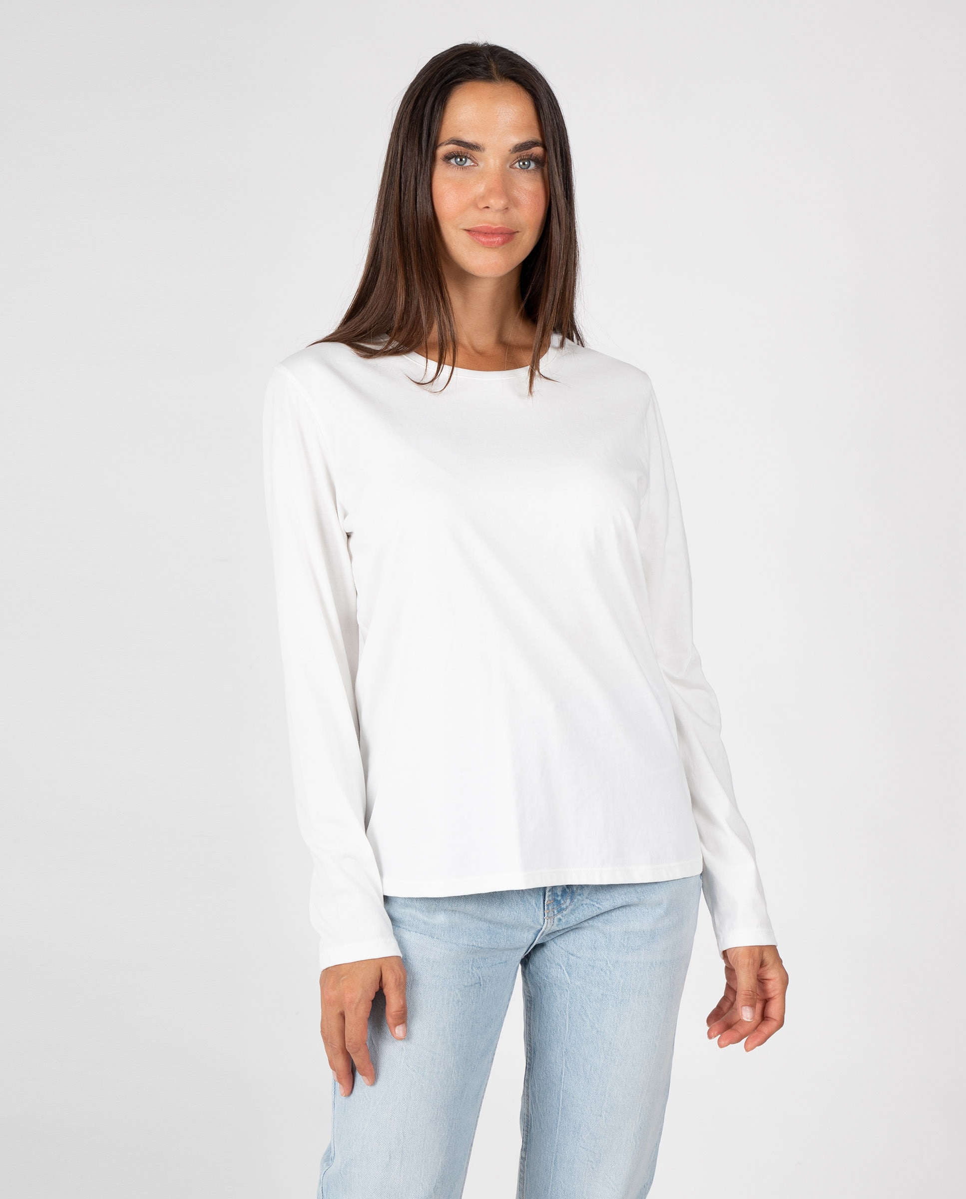 Camiseta básica de mujer con cuello redondo - Massana - Blanco Blanco-1