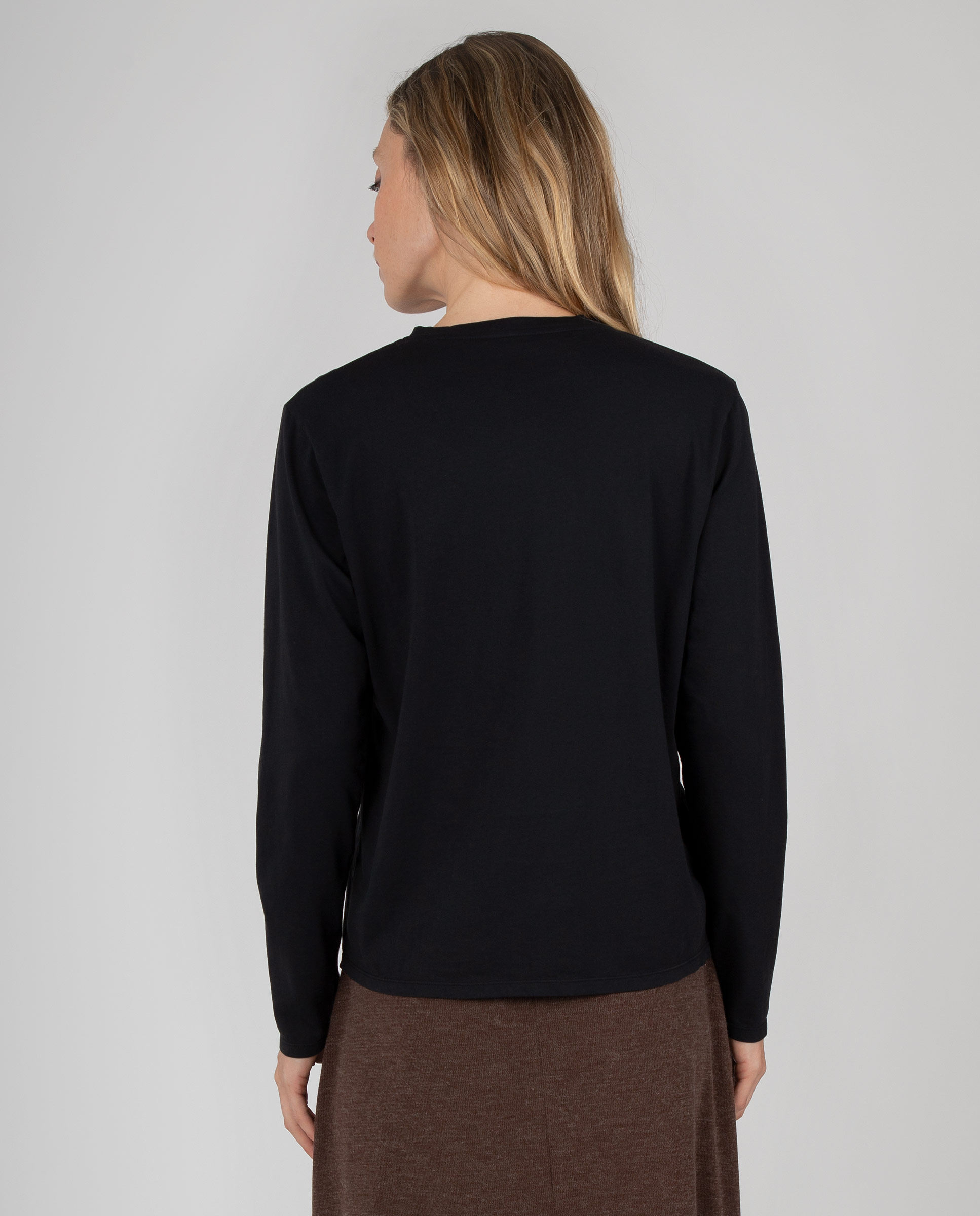 Camiseta básica de mujer con cuello redondo - Massana - Negro Negro-2