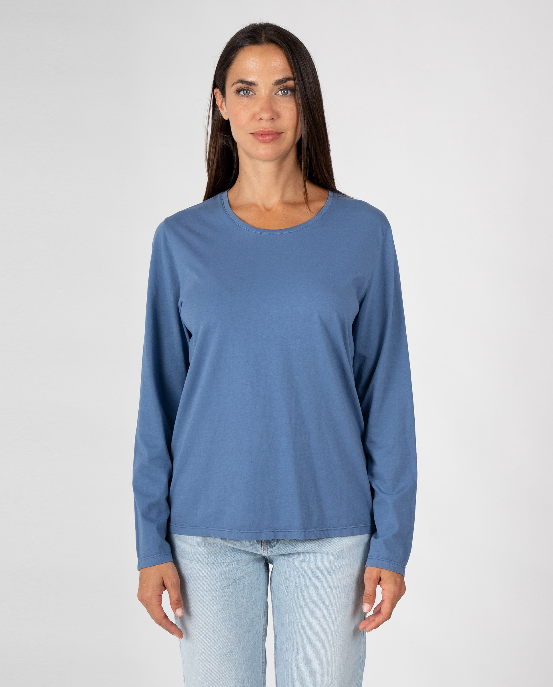Camiseta básica de mujer con cuello redondo - Massana - Azul Azul-1