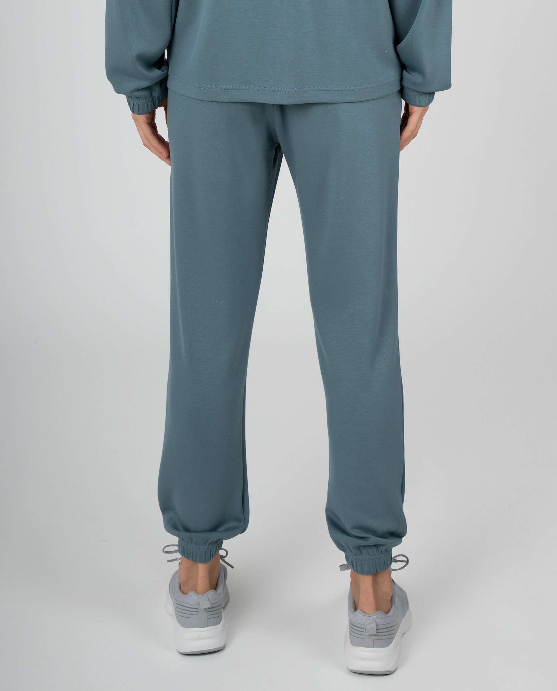 Pantalón de chándal de mujer liso con puños y bolsillos - Massana - Petróleo Petróleo-2