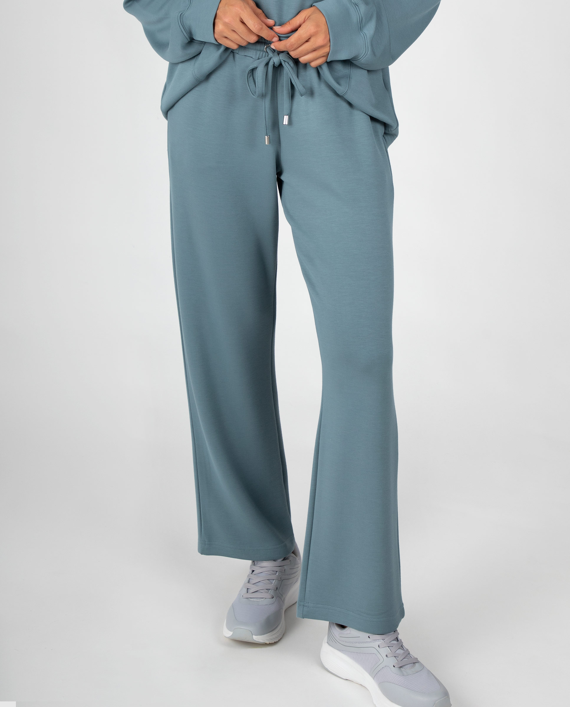 Pantalón de chándal de mujer liso con diseño amplio y bolsillos - Massana - Petróleo Petróleo-3