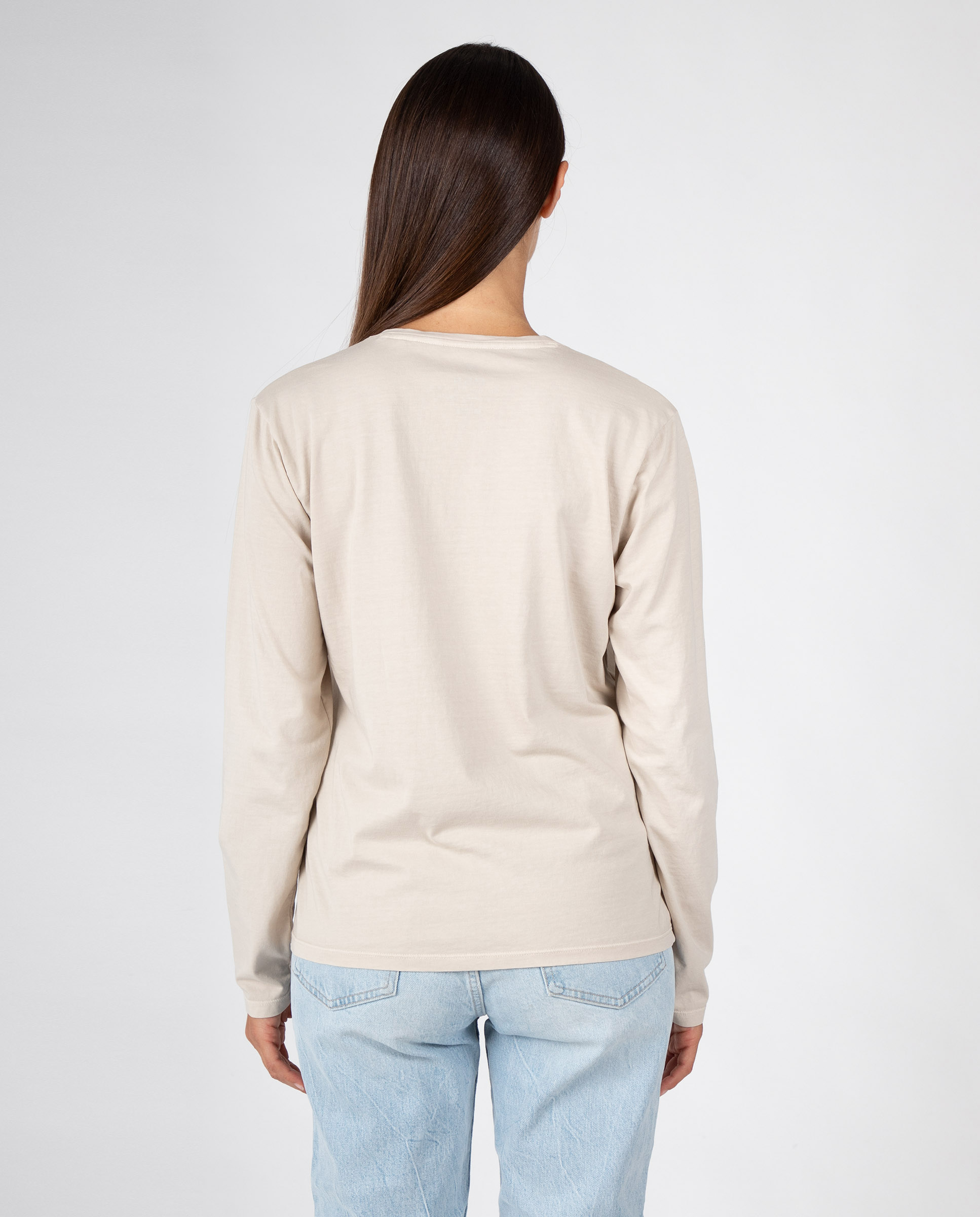 Camiseta básica de mujer con escote abierto pico - Massana - Beige Beige-2