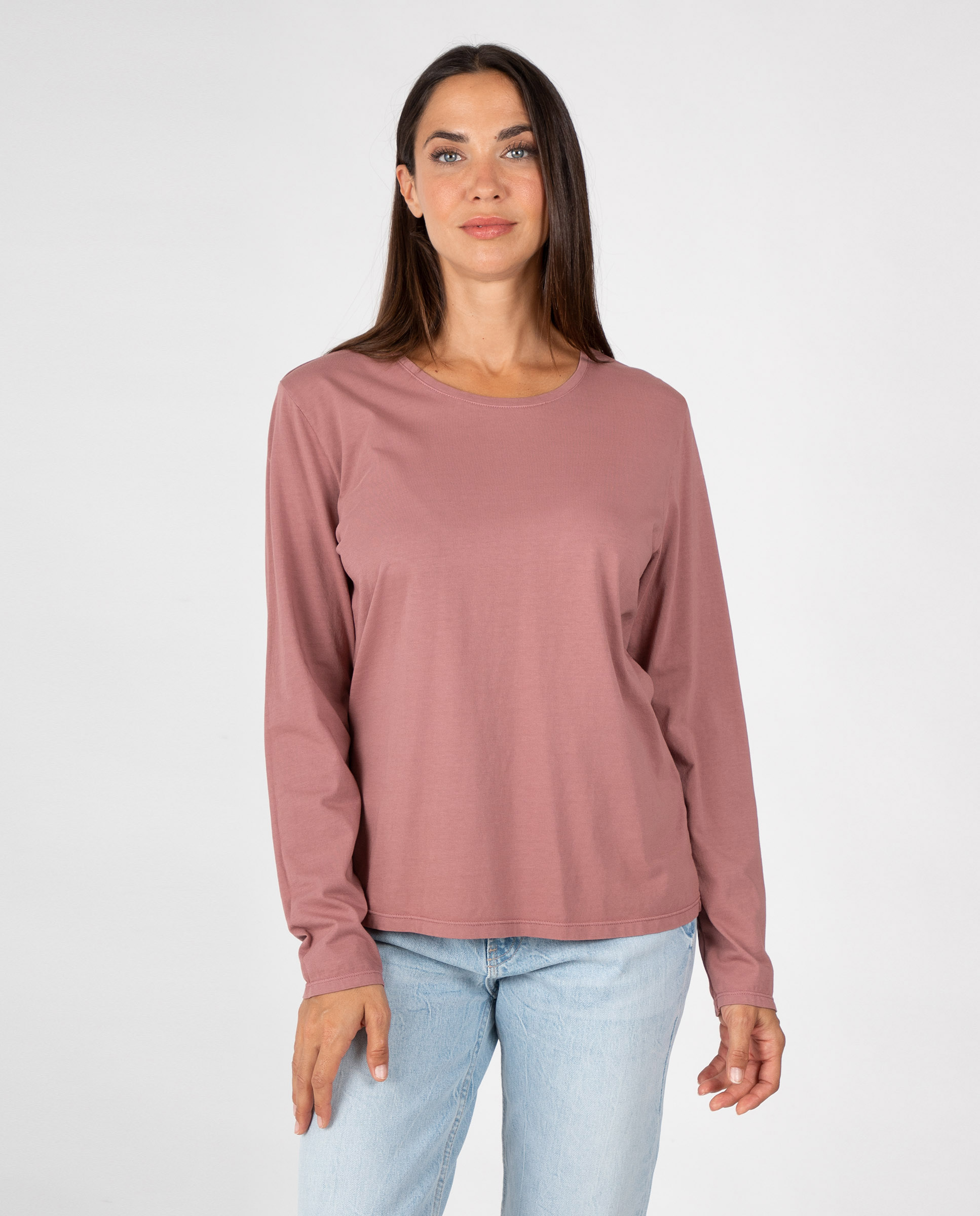 Camiseta básica de mujer con cuello redondo - Massana - Rosa Rosa-1