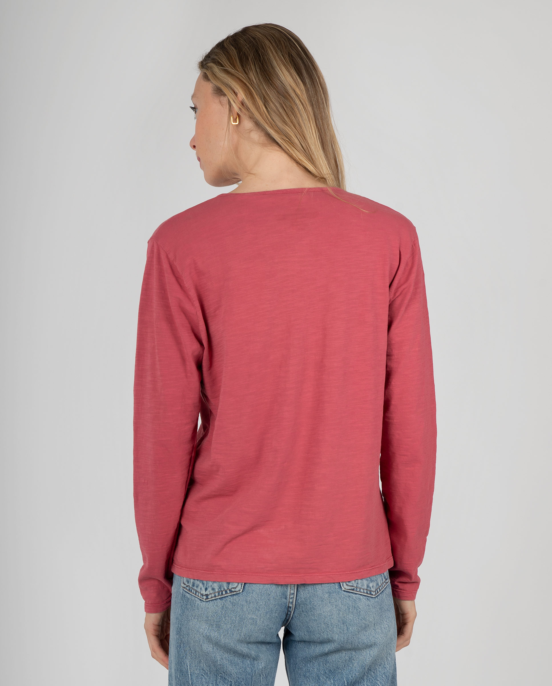 Camiseta básica de mujer con cuello pico - Massana - Rojo Rojo-2