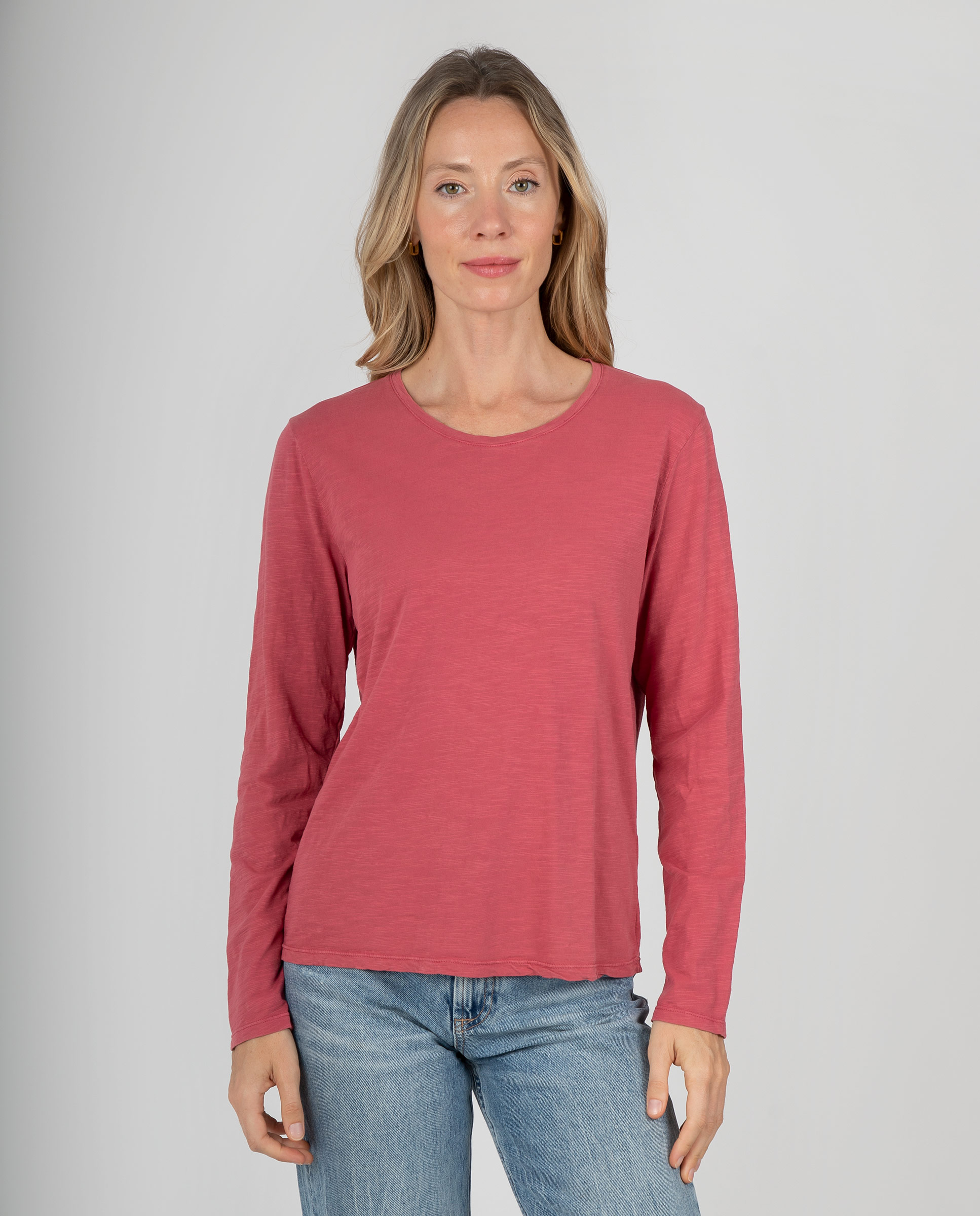 Camiseta básica de mujer con cuello redondo - Massana - Rojo Rojo-1