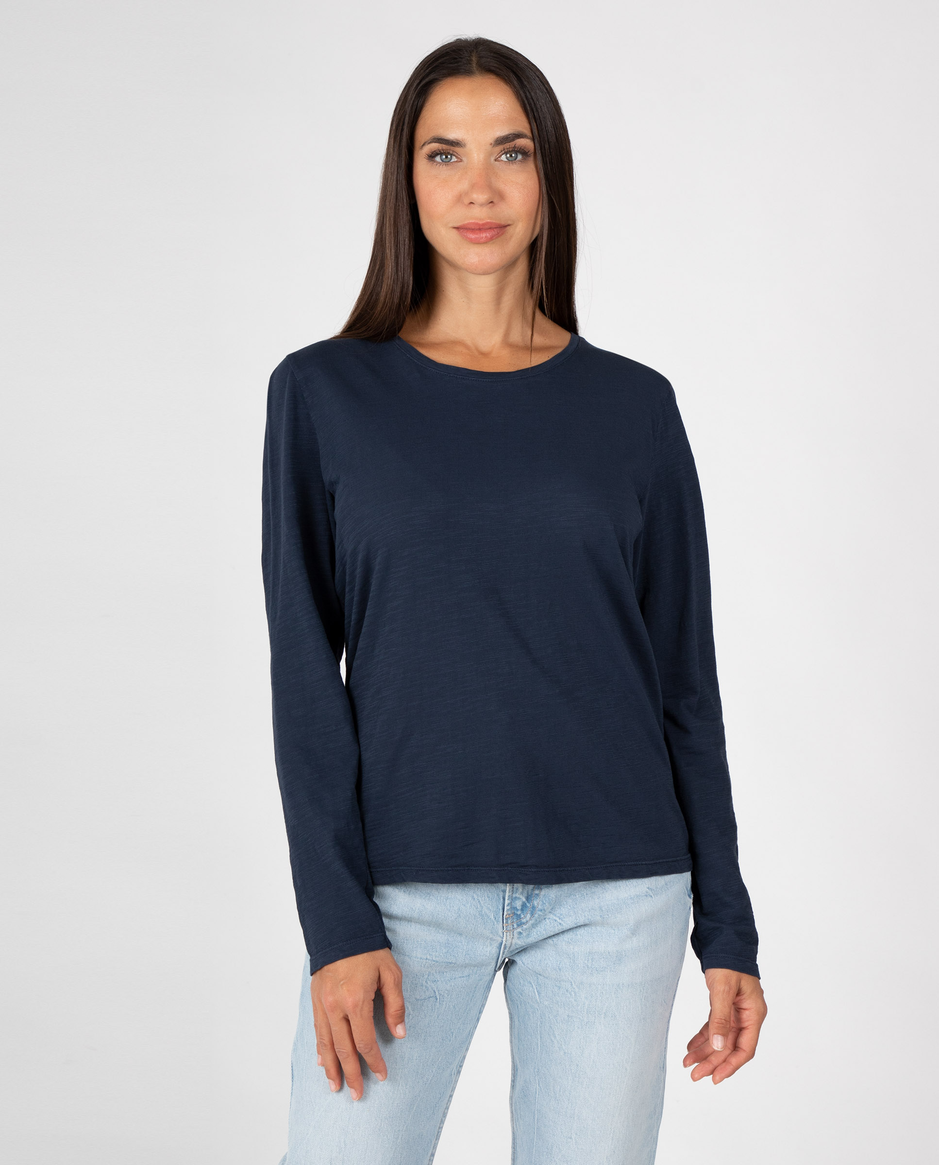 Camiseta básica de mujer con cuello redondo - Massana - Azul Azul-1