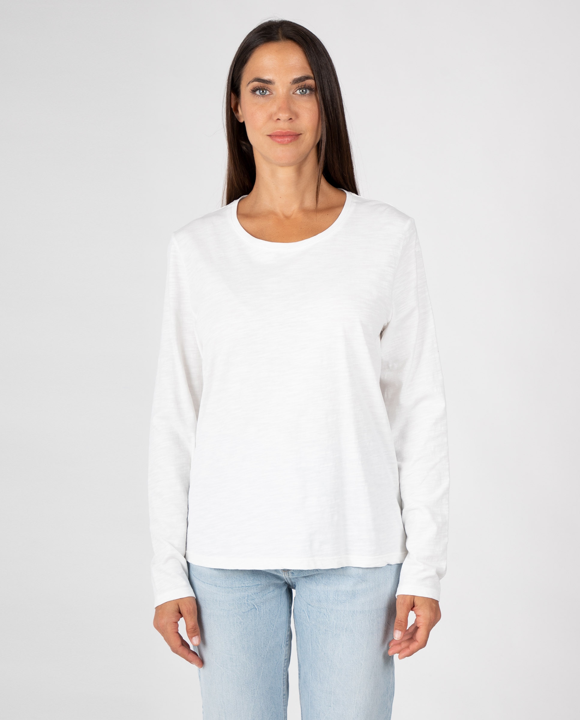 Camiseta básica de mujer con cuello redondo - Massana - Marrón Marrón-1