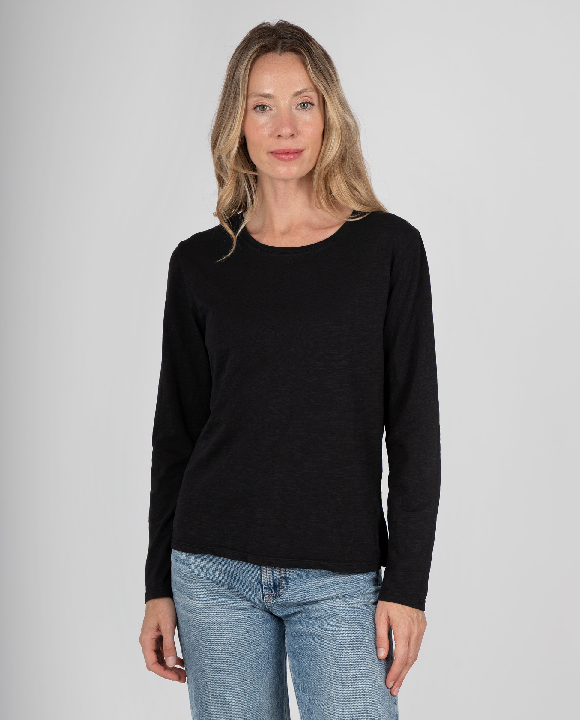 Camiseta básica de mujer con cuello redondo - Massana - Marrón Marrón-1