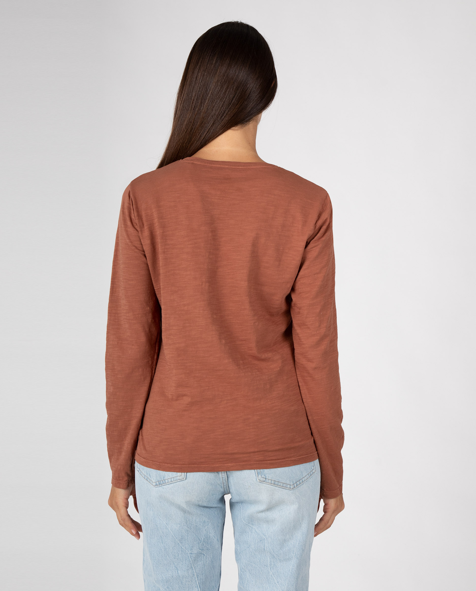 Camiseta básica de mujer con cuello redondo - Massana - Marrón Marrón-2