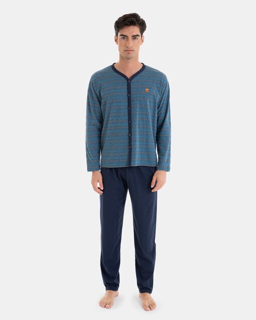 Imagen 0 de Pijama largo de hombre de punto Jacquard