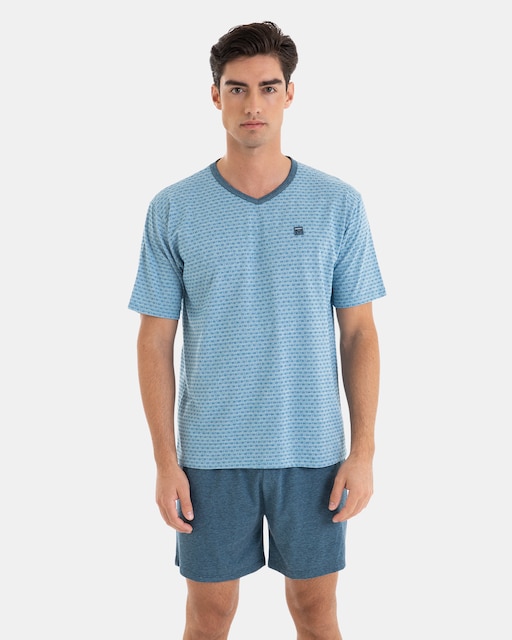 Imagen 0 de Pijama corto de hombre de punto Jacquard
