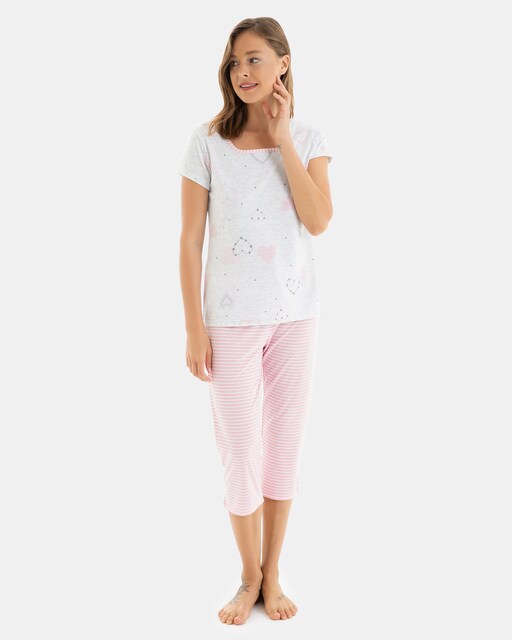 Imagen 0 de Pijama pirata de mujer con camiseta de manga corta