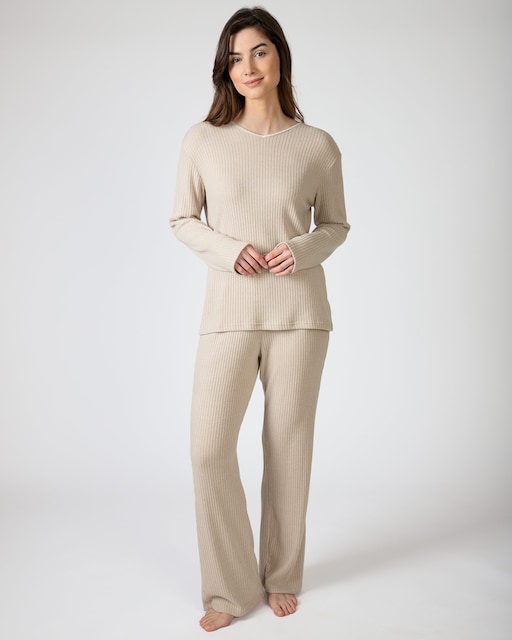 Imagen 0 de Pijama de mujer largo en tejido desagujado