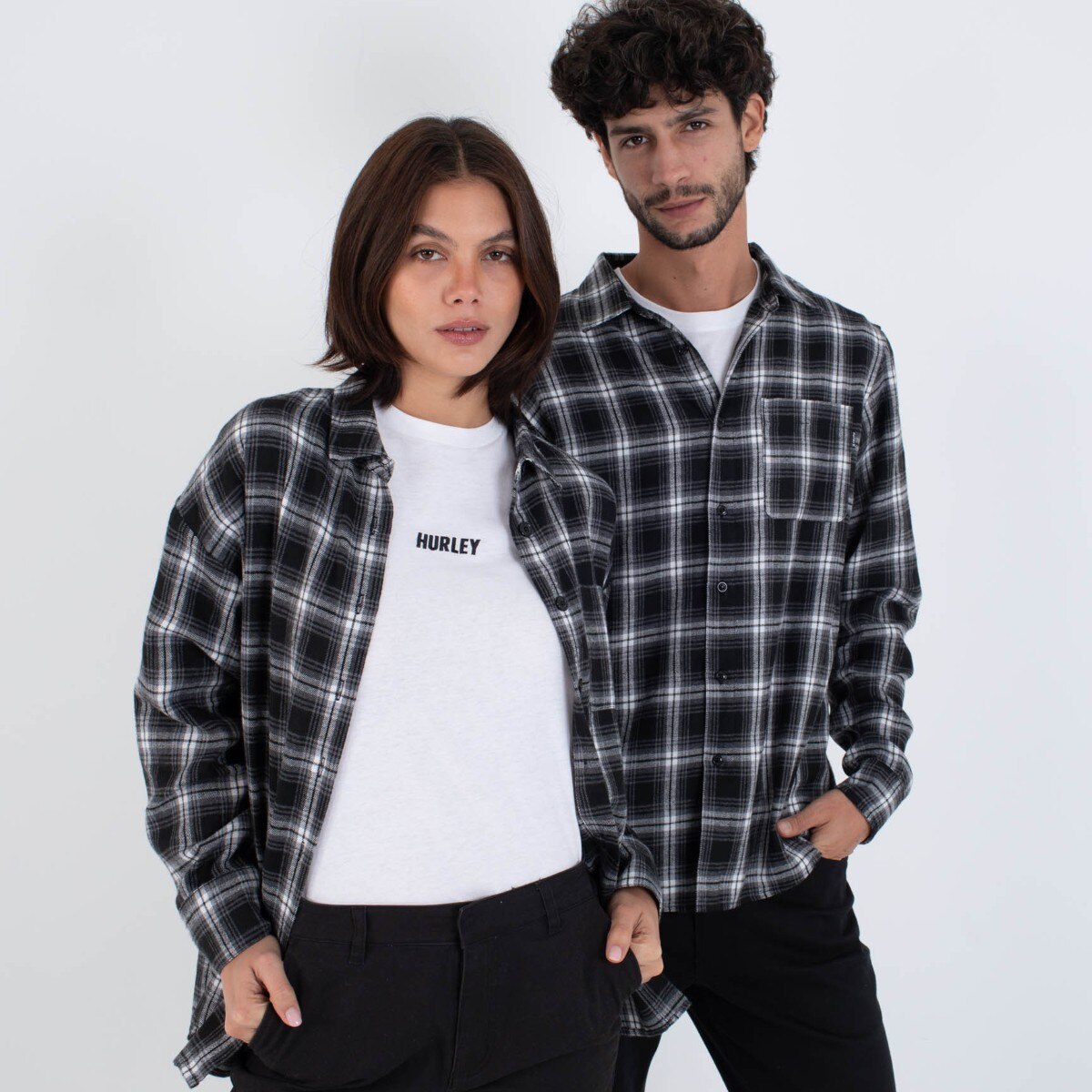 Imagen 6 de Camisa de mujer BUDAPEST FLANNEL LS SHIRT HURLEY - Negro Negro