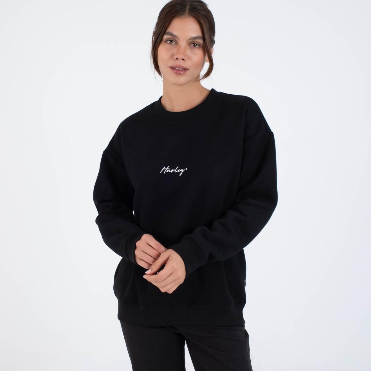 Imagen 1 de Sudadera de mujer SCRIPT ONLY CREW HURLEY Negro