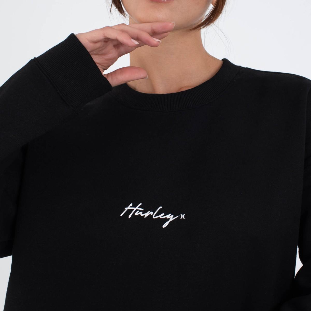 Imagen 3 de Sudadera de mujer SCRIPT ONLY CREW HURLEY - Negro Negro