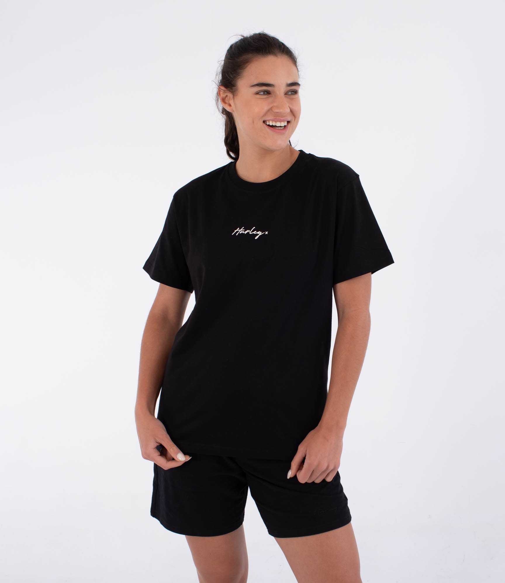 Imagen 0 de Camiseta de mujer Script Regular Tee HURLEY Negro