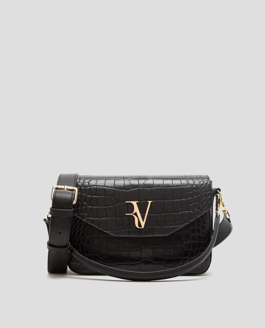 Imagen 0 de Bolso de hombro Miranda midi transformable de piel grabado con serpiente