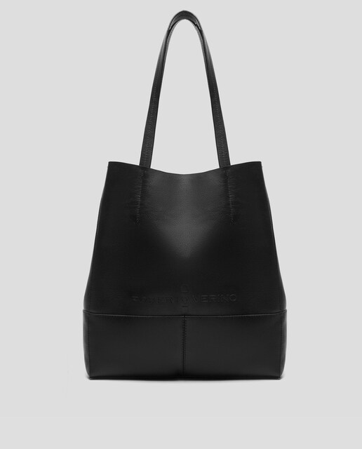 Imagen 0 de Bolso de hombro de piel con logo grabado