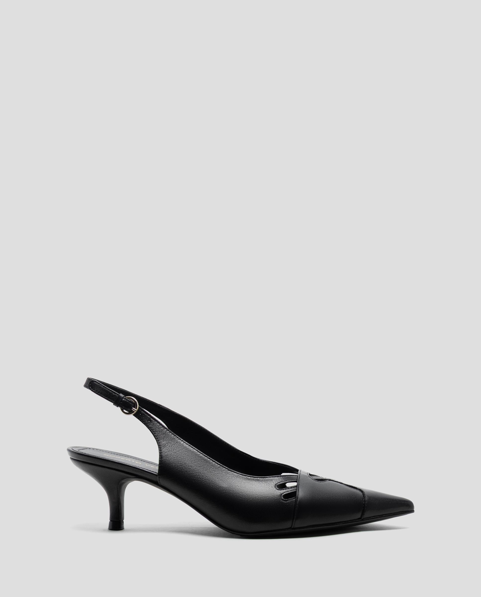 Roberto Verino - Zapatos de salón de mujer destalonado de piel con hebilla.