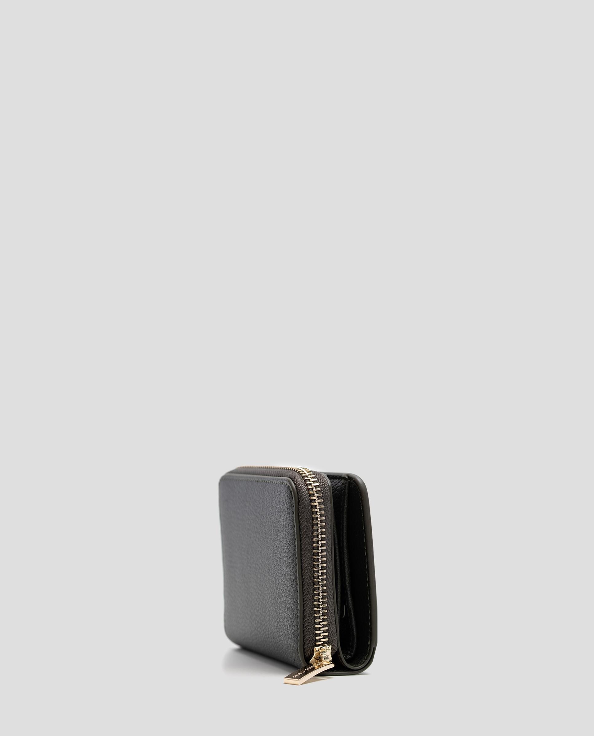 Cartera de mujer de piel granulada con logo metálico rv - Roberto Verino - Verde oscuro Verde oscuro-2