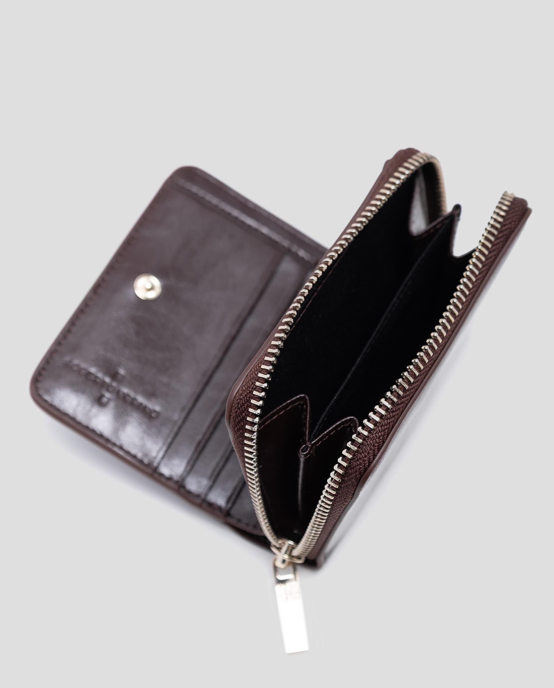 Cartera de mujer de piel craquelada con cierre de cremallera - Roberto Verino - Burdeos Burdeos-4