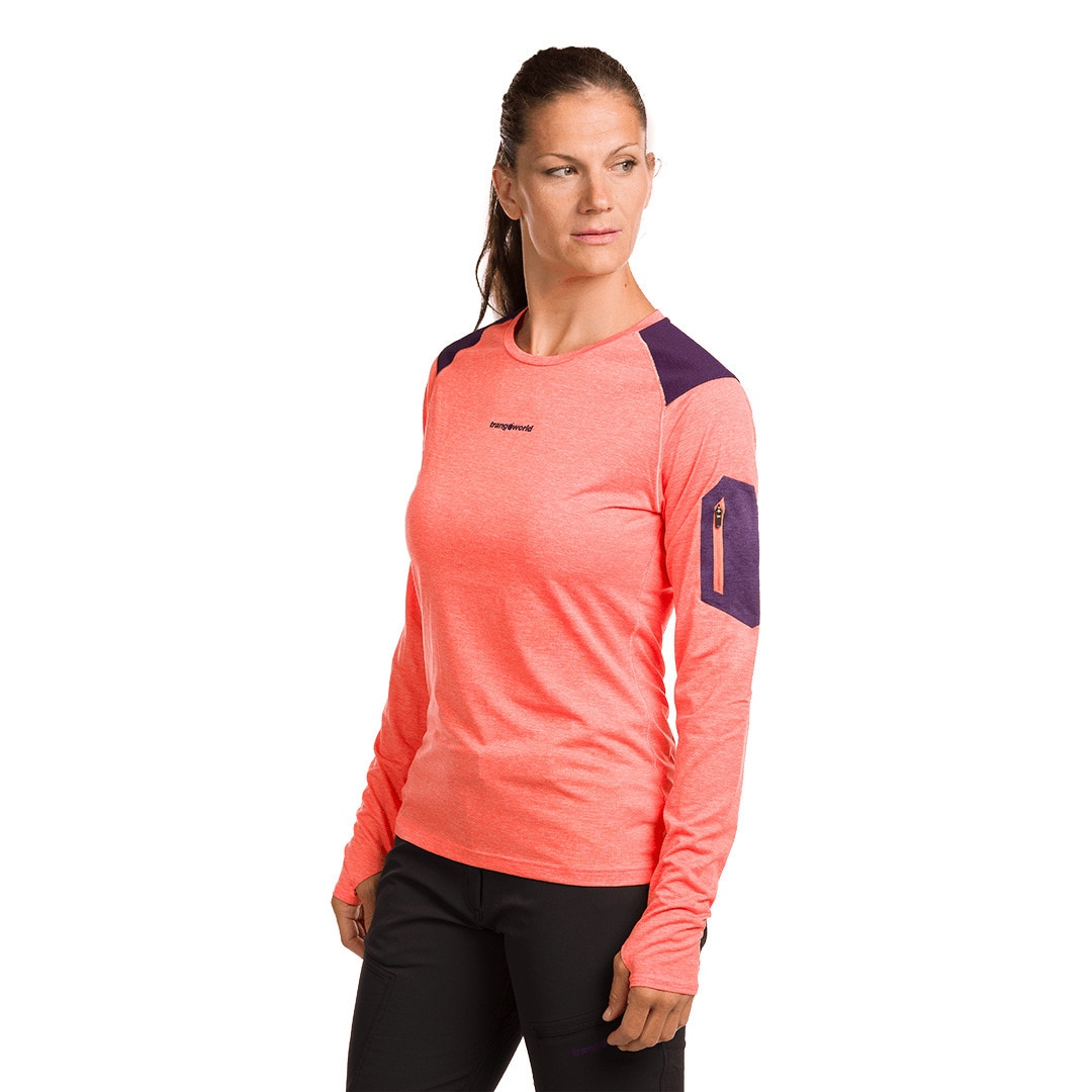 Imagen 3 de Camiseta de mujer Trx2 wm pro long Trangoworld - Coral Coral