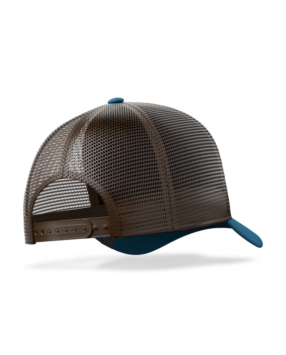 Cappello Trucker Unisex Born To Bodyboard - The Indian Face - Blu, 5 Pannelli, Chiusura Snapback, Visiera Curva - 5