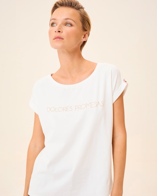 Imagen 0 de Camiseta de mujer Violette de manga corta y logo frontal