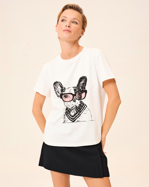 Imagen 0 de Camiseta de mujer Odile de manga corta y dibujo frontal
