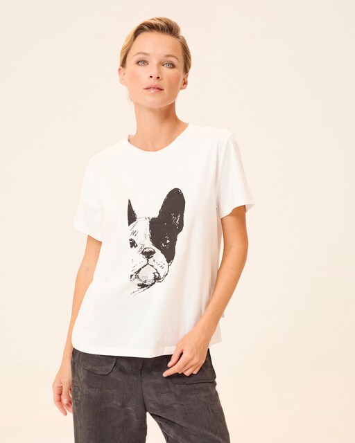 Imagen 0 de Camiseta de mujer Lisette de manga corta y dibujo frontal