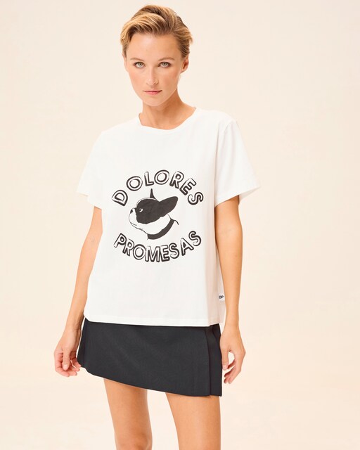 Imagen 0 de Camiseta de mujer Lumi de manga corta y dibujo frontal