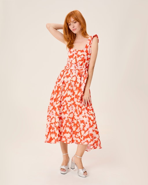 Imagen 0 de Vestido midi Zia estampado con lazada