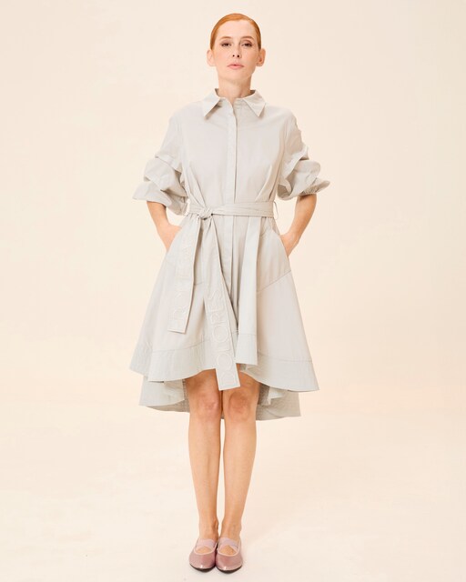 Vestido corto Nina cuello camisero con cinturón