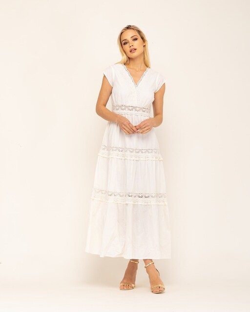 Imagen 0 de Vestido largo con encaje Elisa