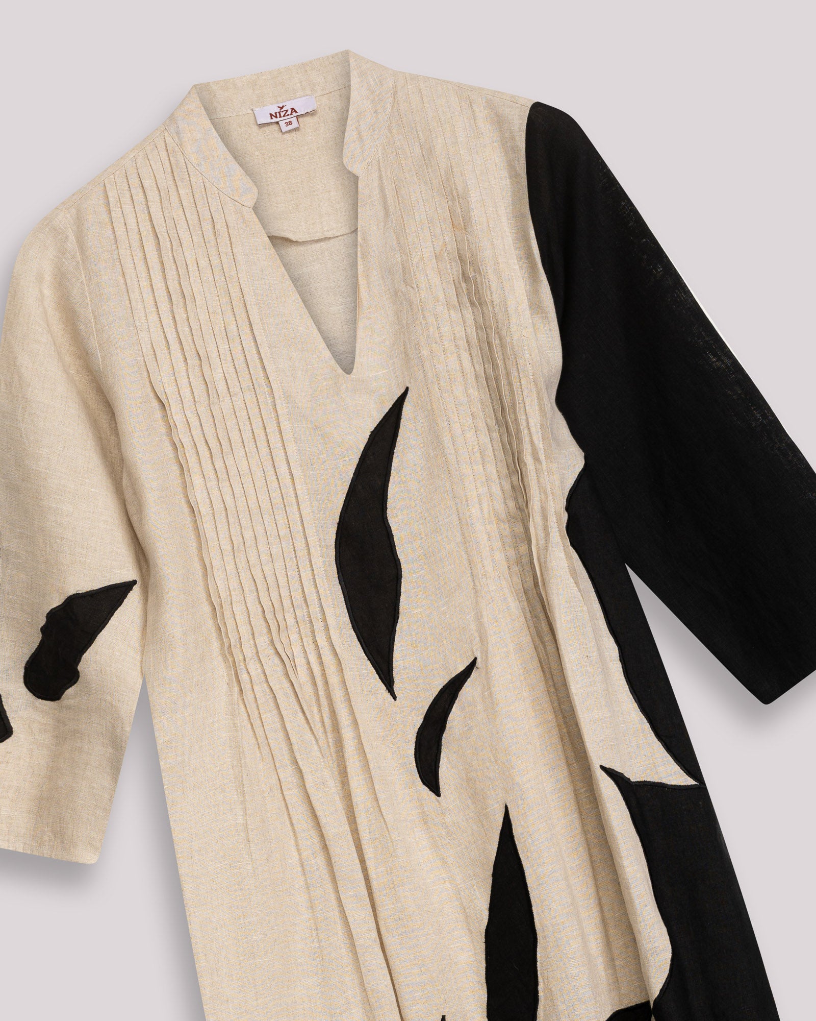 Imagen 5 de Vestido corto de lino Azores - Niza - Beige Beige